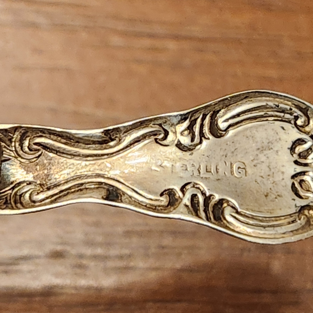 Tiny Antique Sterling Silver Spoon Brooch Pin With Patent# 235 - Picture 3 of 10